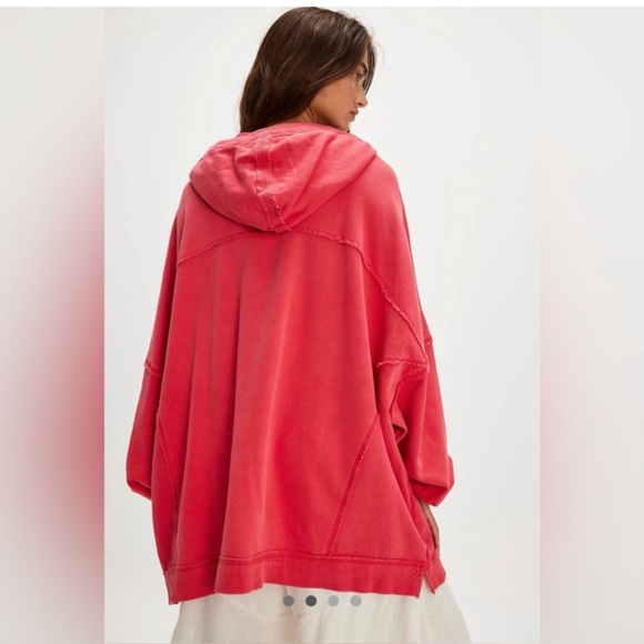 Free People We The Free Hoodie XS in High Risk Red NWT - Picture 6 of 6
